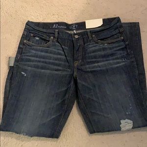 Loft Dark Wash Relaxed Boyfriend Jeans